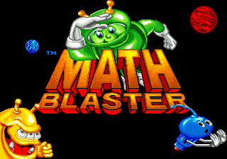 Math Blaster Episode 1 title screen for Sega Genesis
